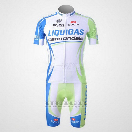 2011 Fahrradbekleidung Liquigas Cannondale Wei und Grun Trikot Kurzarm und Tragerhose - zum Schließen ins Bild klicken